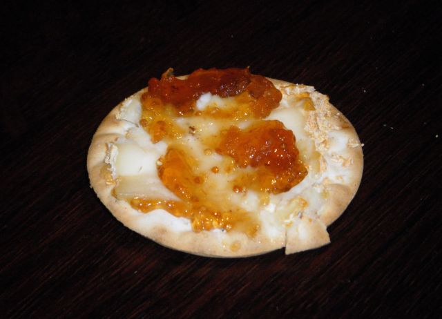 Dalmatia Fig Spread and Guillaume Tell Cheese on a Carrs Table Water Cracker