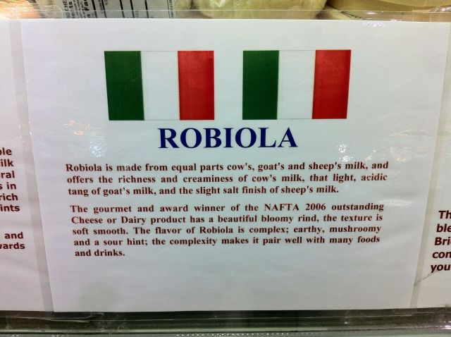 Robiola Cheese Sign
